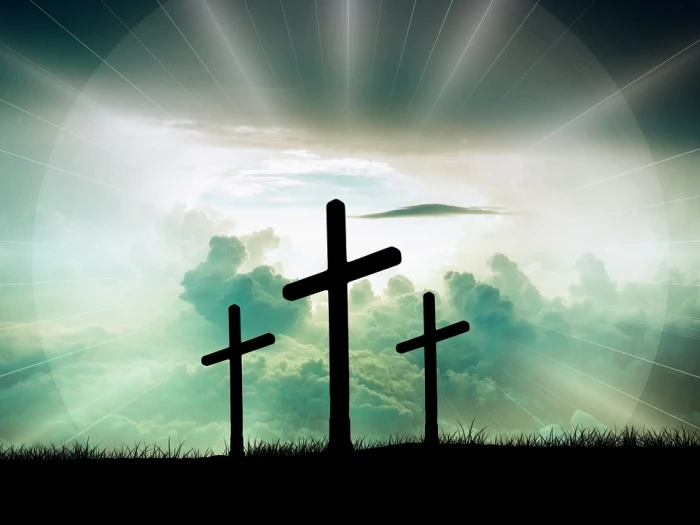 crosses clouds faith