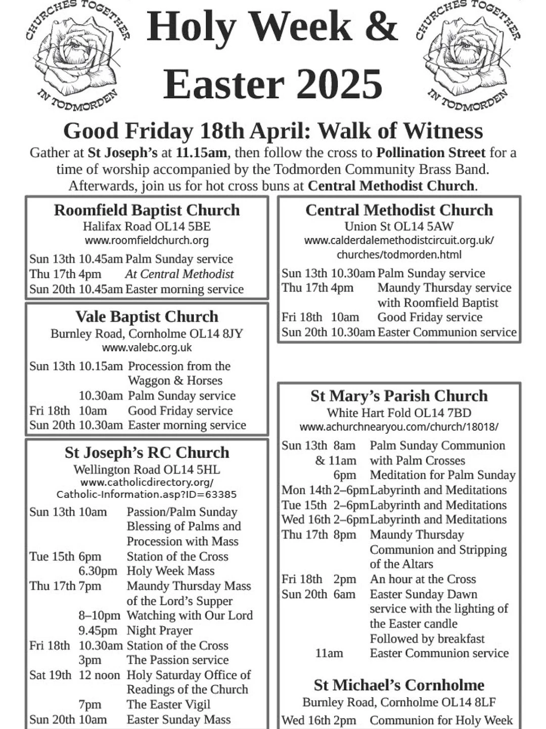 ctt holy week and easter services 2025 poster