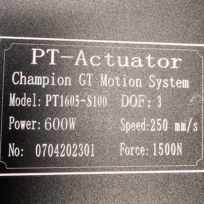 details of the specs for the champion gt actuator kit