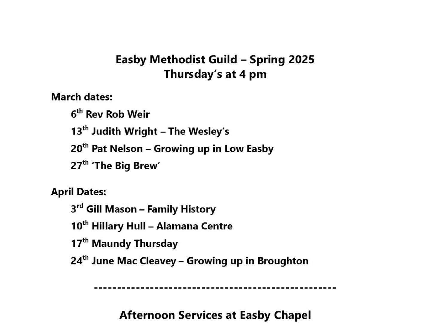 easby guild  spring 2025