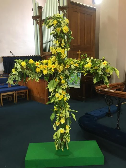 easter cross insde church