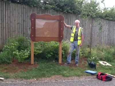 erection of taylor wimpey notice board