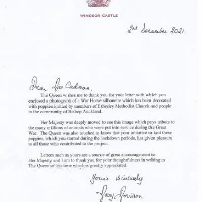 etherley letter rom queen december 2021 poppies