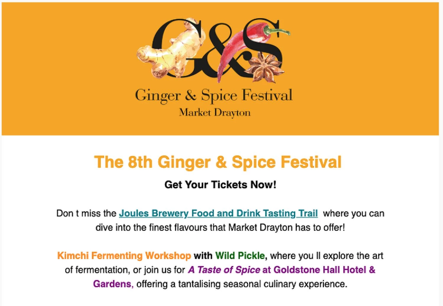 ginger and spice festival