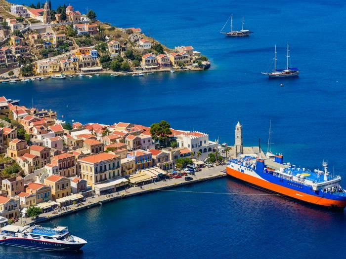 greek ferry in port