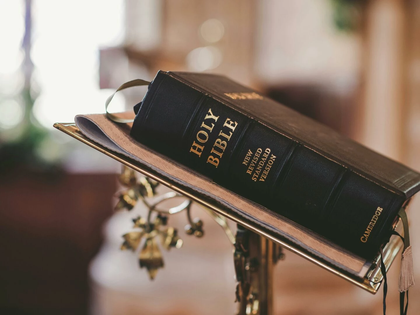 holy bible on stand