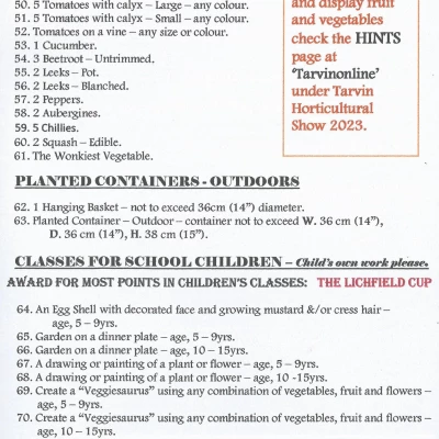 horticultural show  schedule page 3
