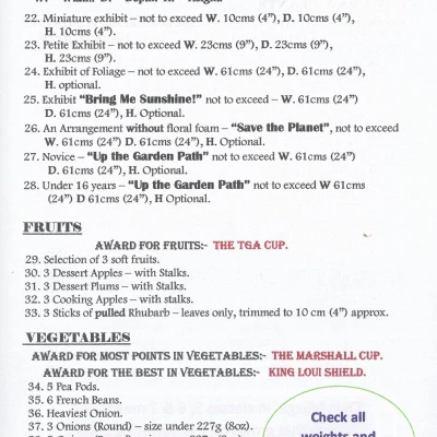 horticultural show schedule page 2