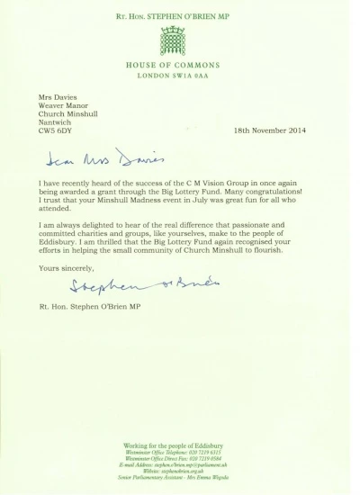 house of commons letter