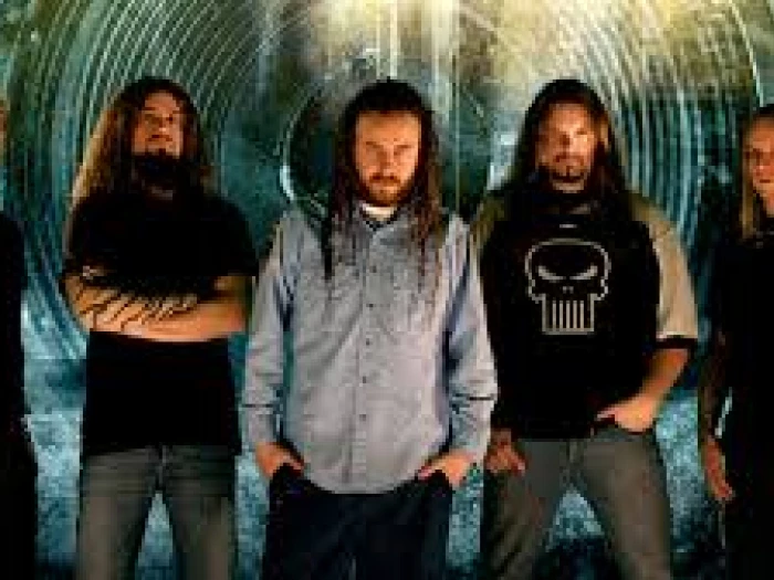 in flames