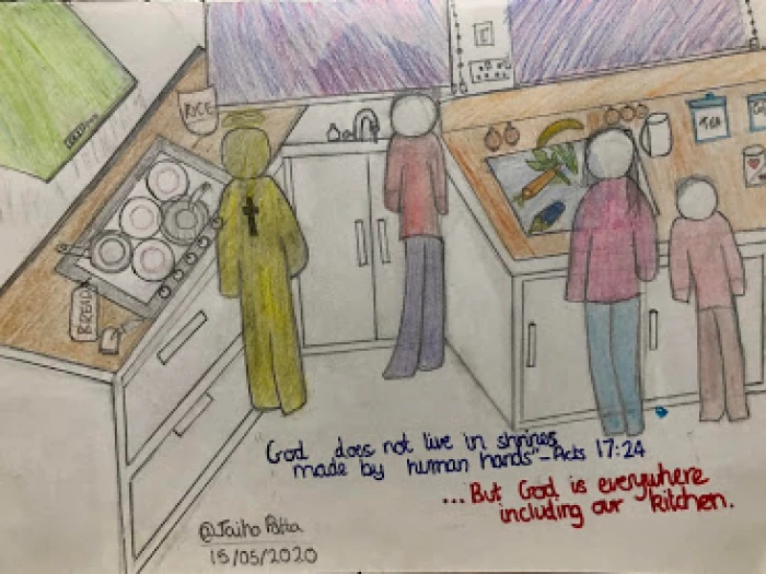 jesus present at kitchen