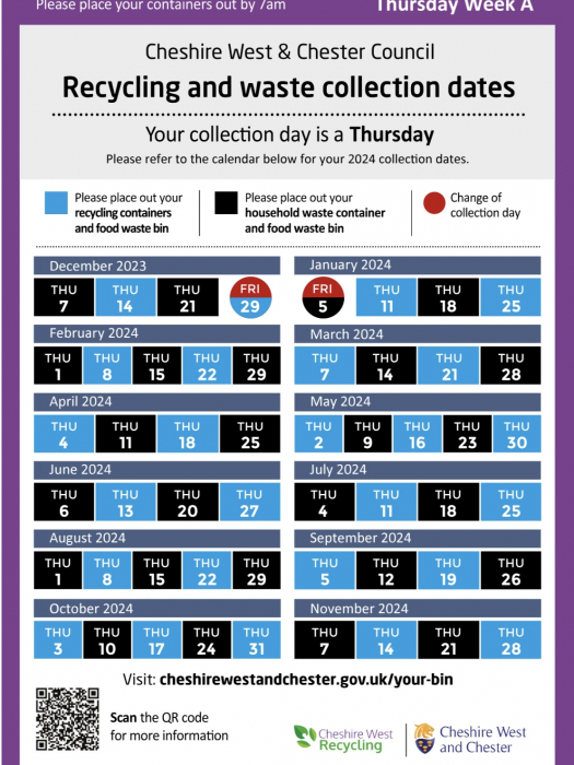 Tattenhall Business Alliance Bin Collection Calendar