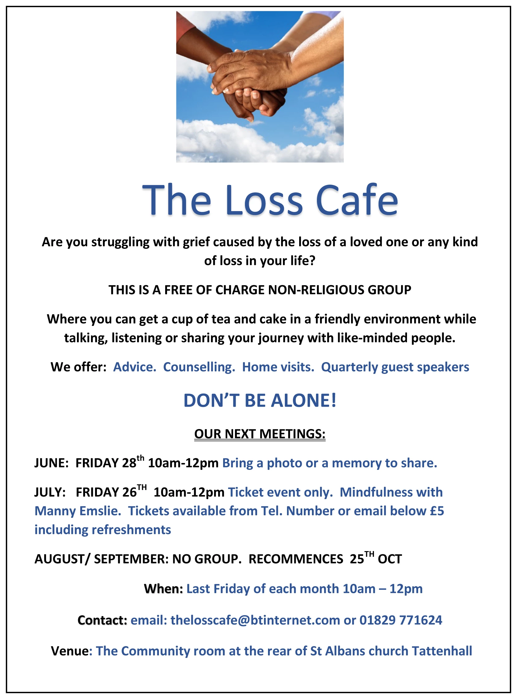 loss cafe monthly advert