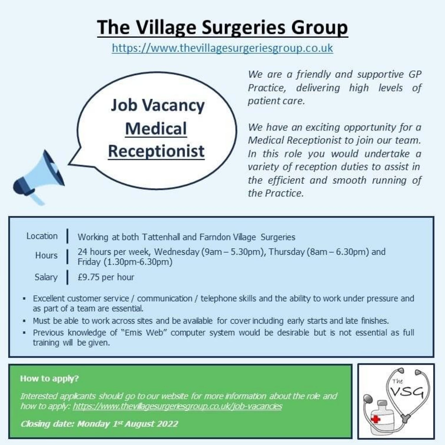 medical receptionist