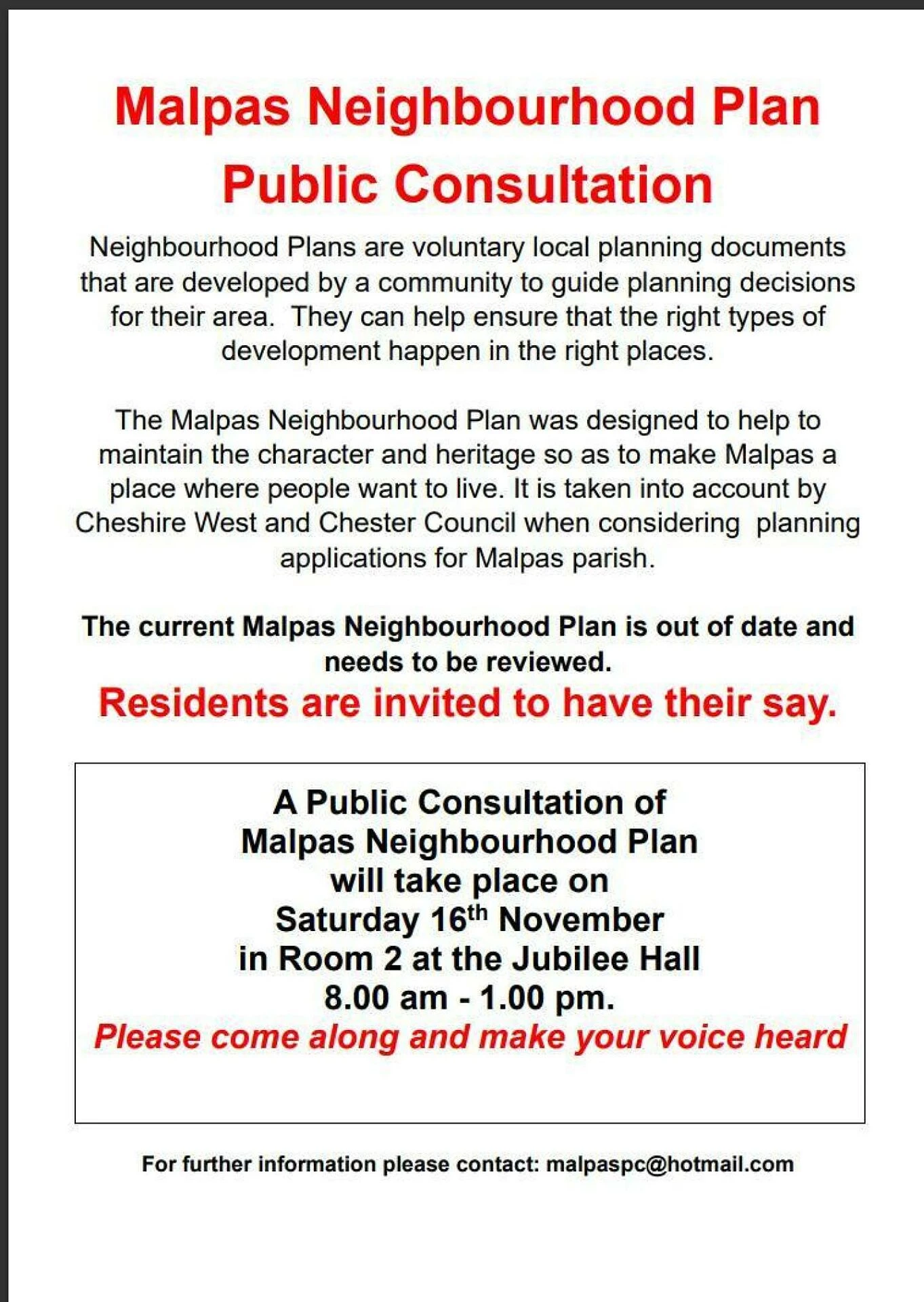 neighbourhood plan consultation