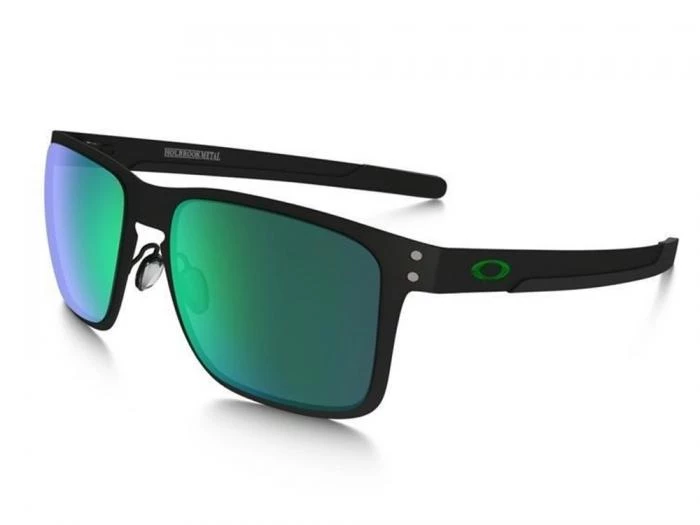 Oakley Holbrook Metal OO4123 Sunglasses In Matte Black With Jade Iridium Lenses