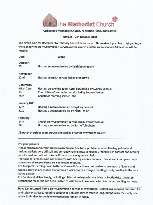 october 3920 church notices