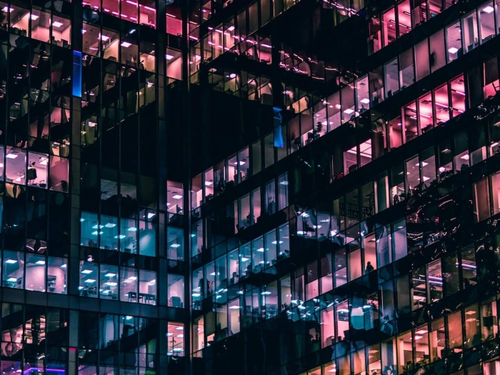 office building at night