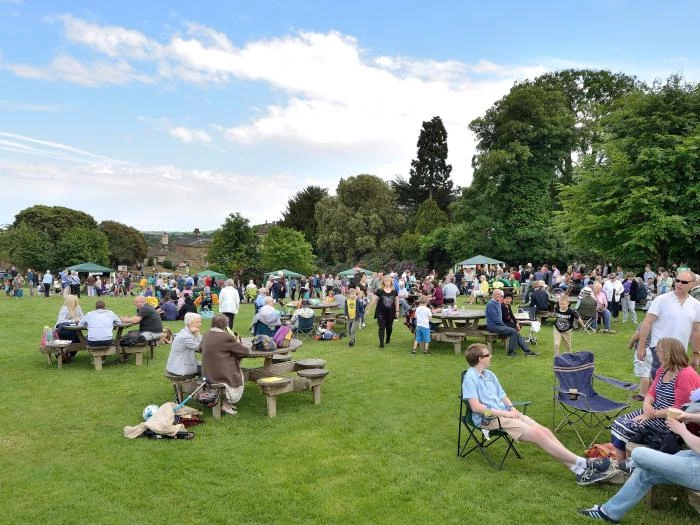 pentecost party in the park  the gathering of many people
