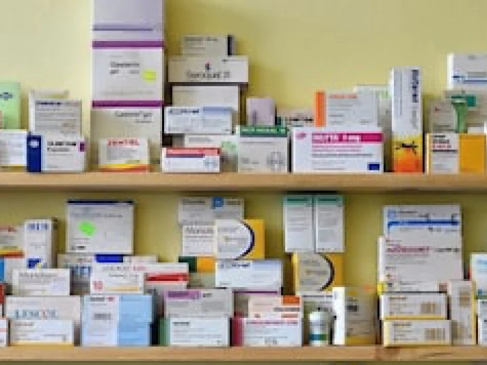 pharmacy drug shelf