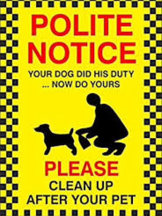 polite notice  bin it