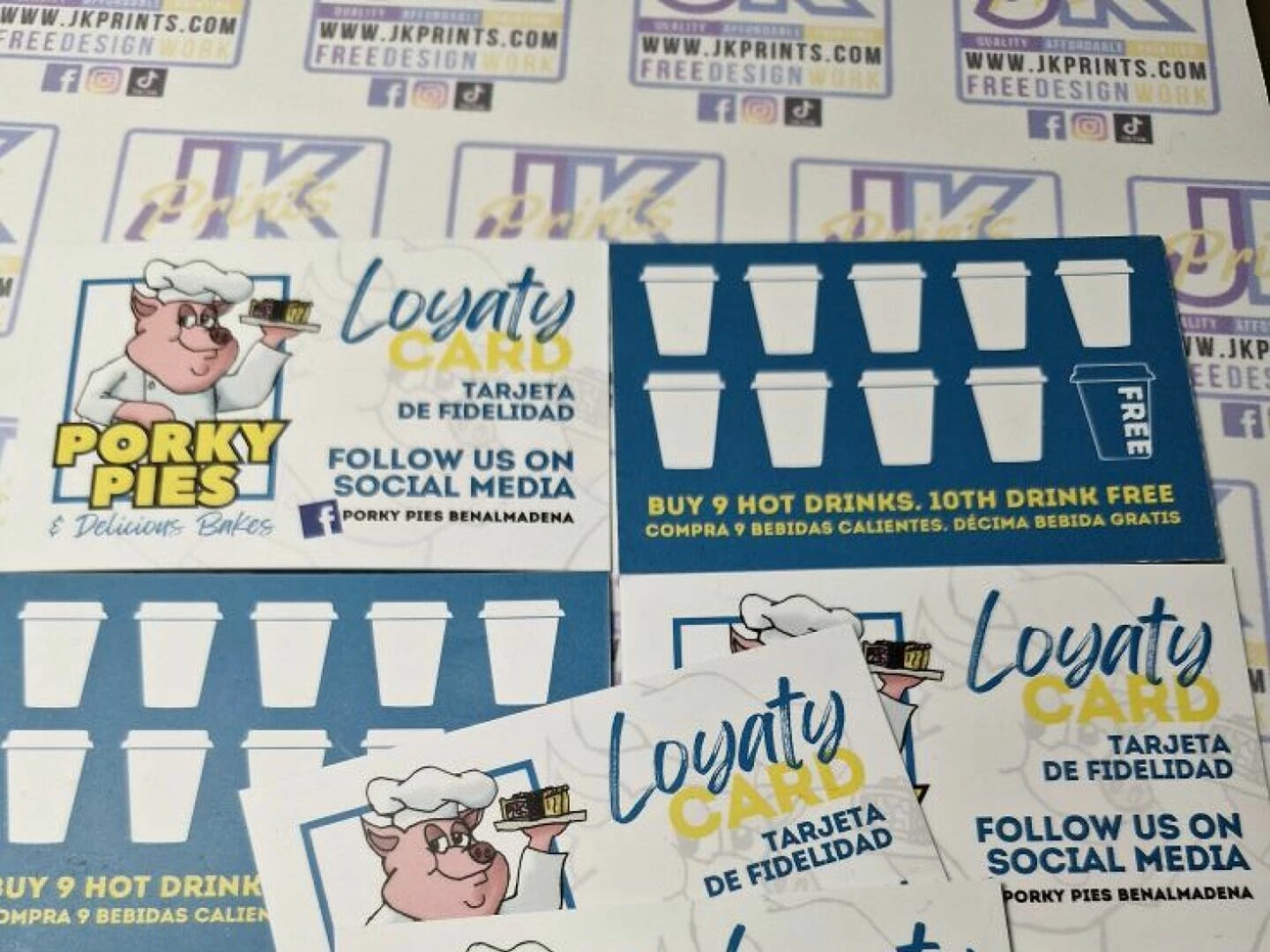 porky pies loyalty cards business cards