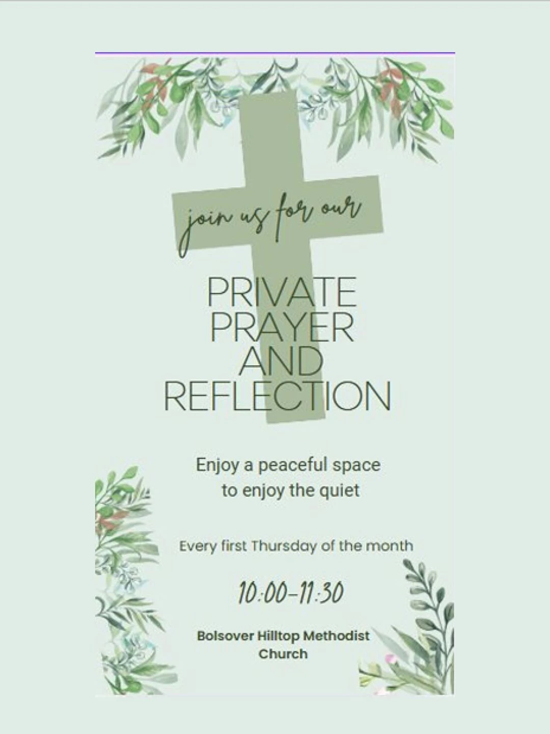 private prayer and reflection