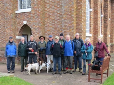 probus walkers at baddiley church