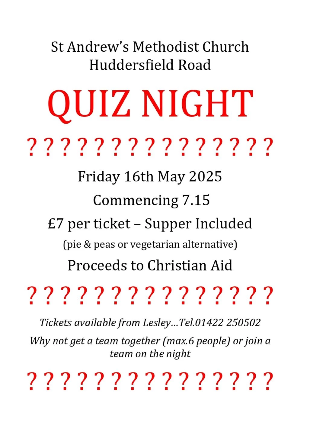 quiz flyer may 2025