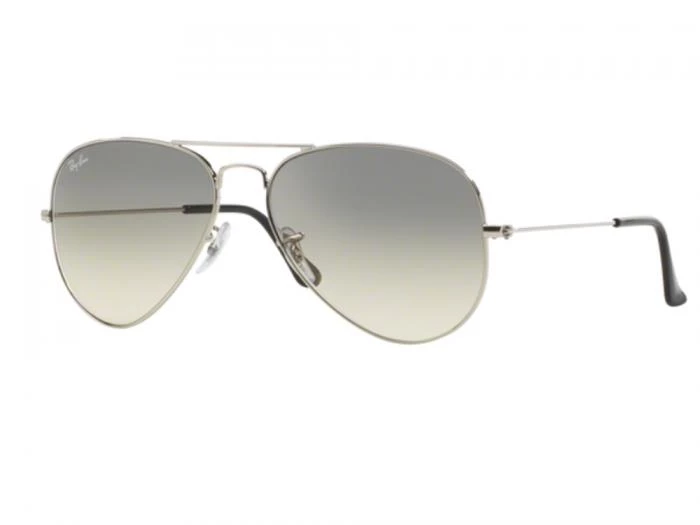 rayban aviator in silver with gradient grey lenses rb3025 00332