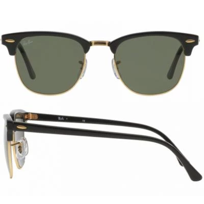 rb3016w0365shot2 rayban clubmaster in ebony with crystal green lenses