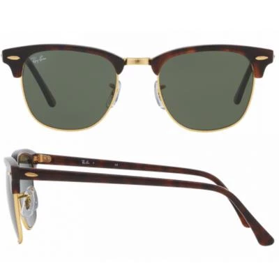 rb3016w0366shot2 rayban clubmaster in havana with crystal green lenses