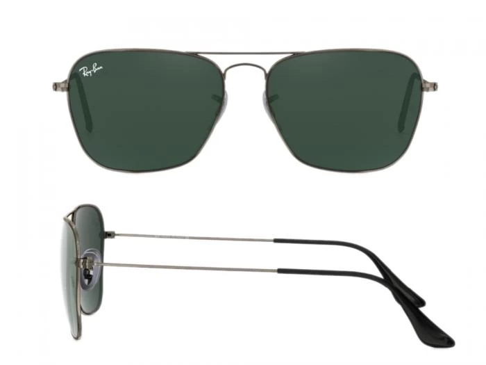 rb3136004shot2 rayban caravan gunmetal with green crystal lenses