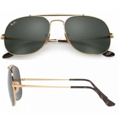 rb3561001shot2 rayban 39the general39 gold with green lenses