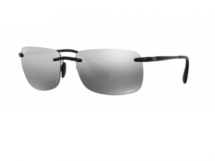 rb42556015jtq rayban chromance shiny black grey mirror polarised