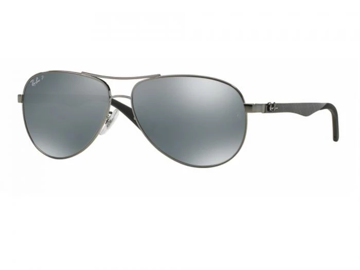 Ray-Ban RB8313 Carbon Fibre XL Sunglasses Gunmetal Blue Mirror Polarised
