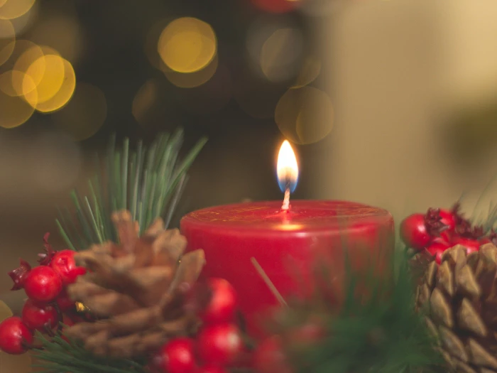red lighted candle