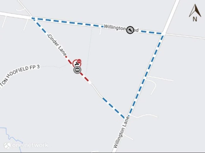 road closure  cinder lane  20231009