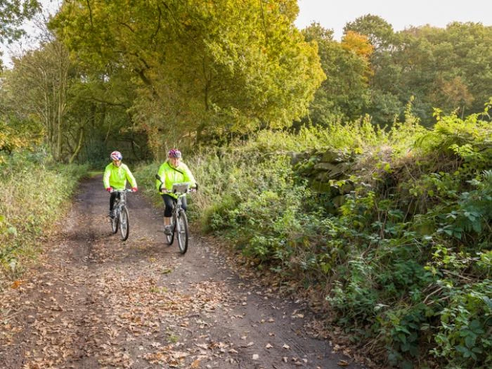 sandstone ridge   cyclers in autumn