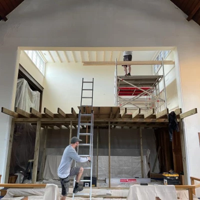 scaffolding over choir stalls 3