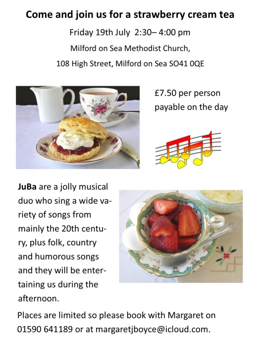 strawberry cream tea poster 19 july 2024