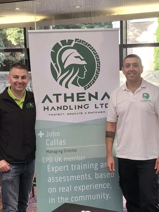 stuart left is partnering with john callas of athena handling on the new moving and handling show 2025