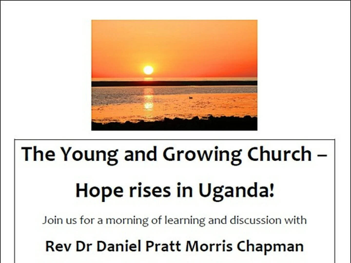 study day 2025  the young and growing church with