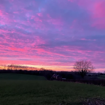 sunset in february over swanbach