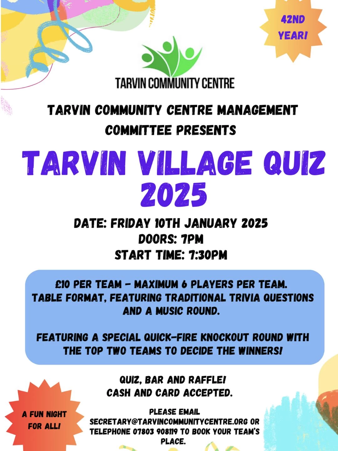 tarvin village quiz poster 2025