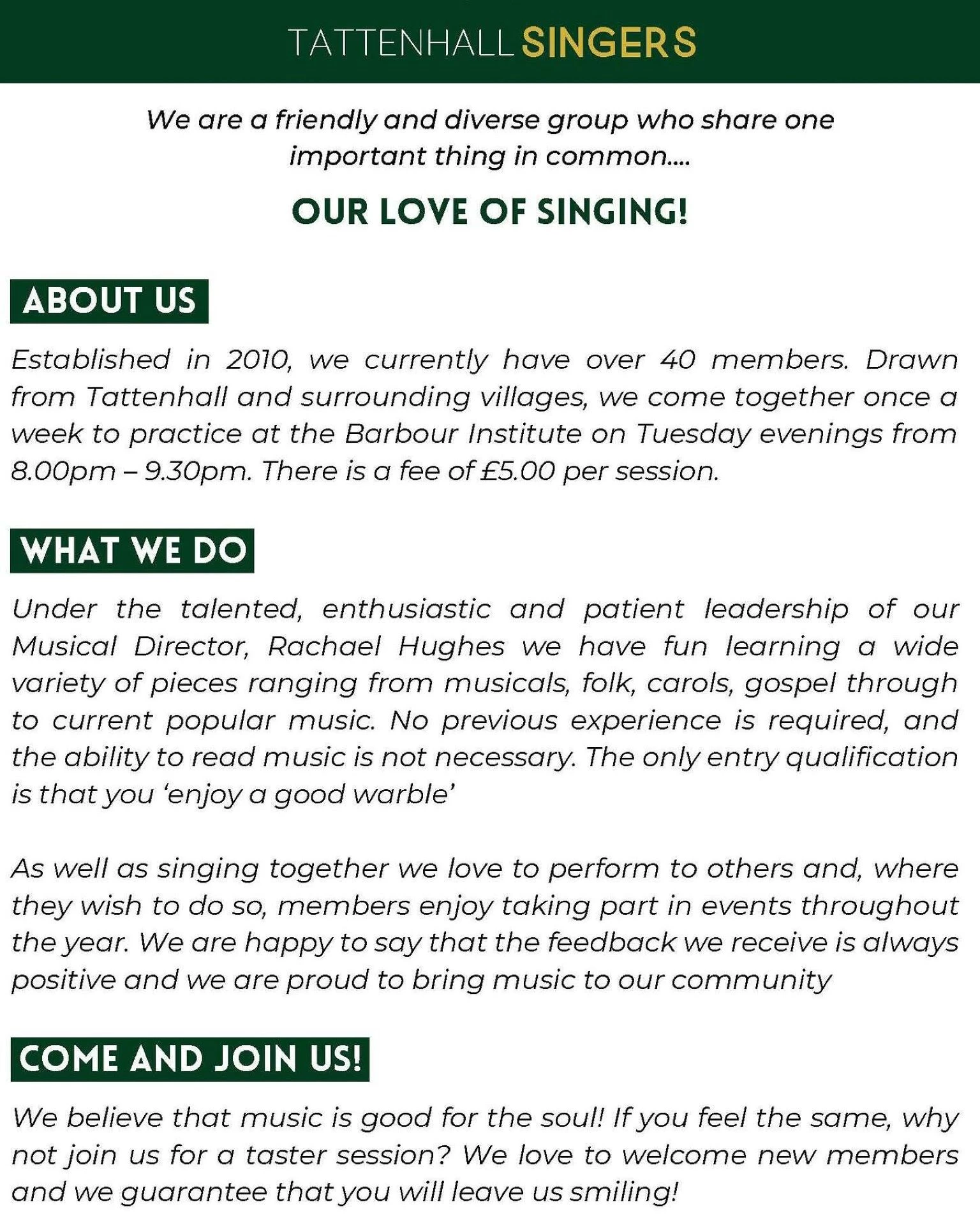 tattenhall singers