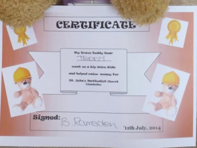 teddy certificate rj