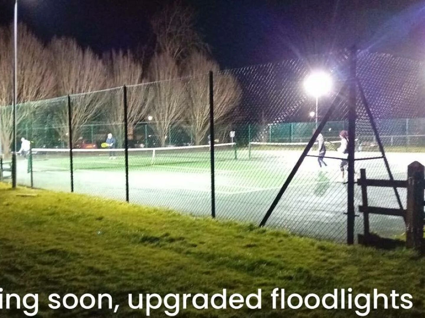 tennis court at night
