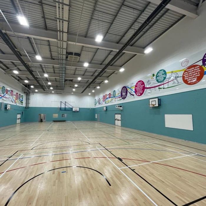 the redesign at the refurbished sports hall at st paul39s high school in manchester