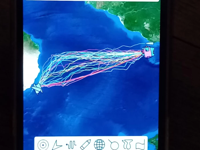 the routes taken by all the boats